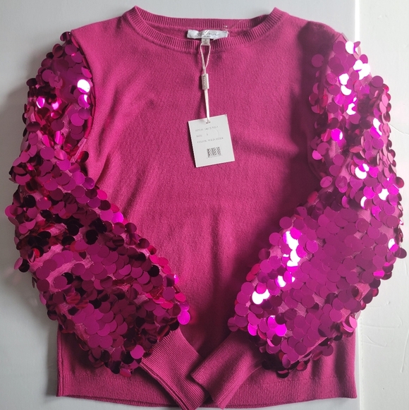 New Sioni Milano Sequin Sleeve Sweater. - Picture 3 of 11